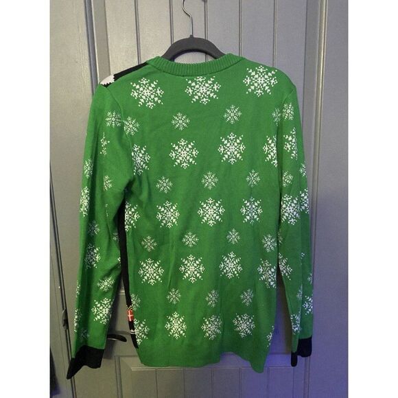 Bart Simpson Santa Ugly Christmas Sweater Men's Medium M Cardigan Green Red - Picture 8 of 10